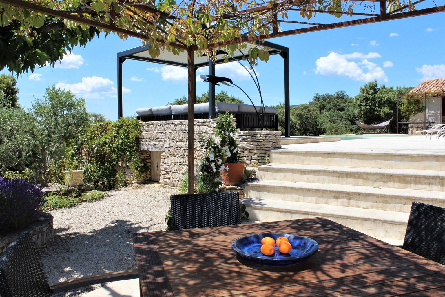 Location maison récente avec piscine chauffée et vue sur le Luberon et sa vallée   